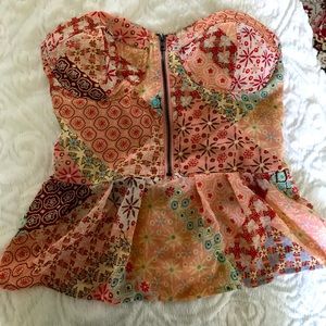 Peplum Strapless Top